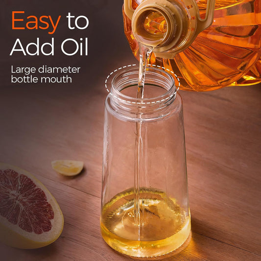 2-in-1 Large Capacity Multi-Function Glass Oil Pot Spray Can Smooth Surface Household Kitchen Supplies