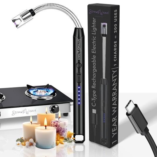 Gas Lighter for Kitchen Use Rechargeable Electric Lighter Diwali Lighter Stove and Candle Lighter with USB Charging (Pack of 1)